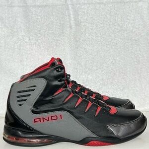 AND 1 Men's Grey/Black High Top Basketball Athletic Sneakers Shoes SZ US 11